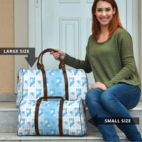 Bula Fiji Travel Bag White Makare Masi Tapa Pattern