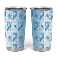 Bula Fiji Tumbler Cup White Makare Masi Tapa Pattern
