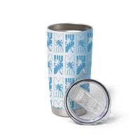 Bula Fiji Tumbler Cup White Makare Masi Tapa Pattern