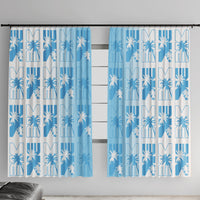 Bula Fiji Window Curtain White Makare Masi Tapa Pattern