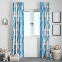 Bula Fiji Window Curtain White Makare Masi Tapa Pattern