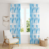 Bula Fiji Window Curtain White Makare Masi Tapa Pattern