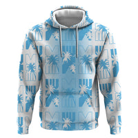 Bula Fiji Zip Hoodie White Makare Masi Tapa Pattern