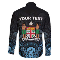 Personalised Happy Fiji Day 1970 Family Matching Short Sleeve Bodycon Dress and Hawaiian Shirt Flag Grunge Style