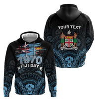Personalised Happy Fiji Day 1970 Hoodie Flag Grunge Style LT05 - Polynesian Pride
