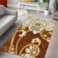 Fiji Spring Break Area Rug Fijian Tapa Pattern Brown LT05 - Polynesian Pride