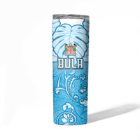 Personalized Fiji Spring Break Skinny Tumbler Fijian Tapa Pattern Blue