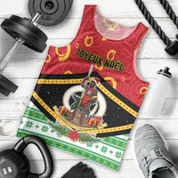 Personalized Vanuatu Christmas Men Tank Top Santa God Yumi LT05 Red - Polynesian Pride