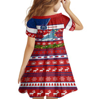 Personalized Samoa Christmas Kid Short Sleeve Dress Santas Whale Manuia Le Kerisimasi LT05 - Polynesian Pride