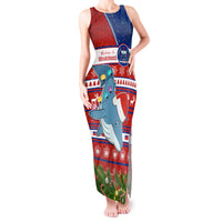 Personalized Samoa Christmas Tank Maxi Dress Santas Whale Manuia Le Kerisimasi LT05 Women Red - Polynesian Pride