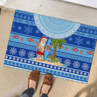 Fiji Christmas Rubber Doormat Santa Claus Surf Marau Na Kerisimasi LT05 - Polynesian Pride