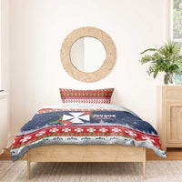Wallis and Futuna Christmas Bedding Set Poinsettia Joyeux Noel