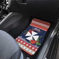 Wallis and Futuna Christmas Car Mats Poinsettia Joyeux Noel LT05 - Polynesian Pride
