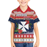 Wallis and Futuna Christmas Hawaiian Shirt Poinsettia Joyeux Noel