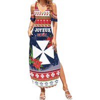 Wallis and Futuna Christmas Summer Maxi Dress Poinsettia Joyeux Noel