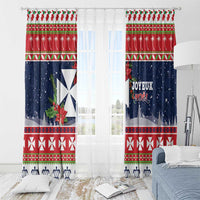 Wallis and Futuna Christmas Window Curtain Poinsettia Joyeux Noel