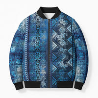 Hawaii Makahiki Turtle Bomber Puffer Jacket Galaxy Tapa Pattern - Polynesian Pride