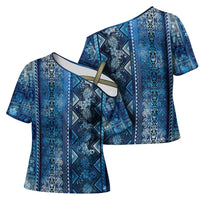 Hawaii Makahiki Turtle Cross Shoulder Shirt Galaxy Tapa Pattern - Polynesian Pride