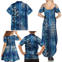 Hawaii Makahiki Turtle Family Matching Summer Maxi Dress and Hawaiian Shirt Galaxy Tapa Pattern - Polynesian Pride