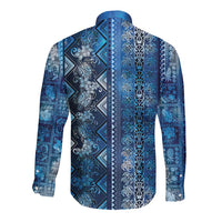 Hawaii Makahiki Turtle Long Sleeve Button Shirt Galaxy Tapa Pattern - Polynesian Pride