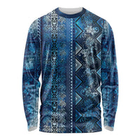 Hawaii Makahiki Turtle Long Sleeve Shirt Galaxy Tapa Pattern - Polynesian Pride