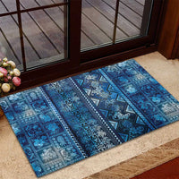 Hawaii Makahiki Turtle Rubber Doormat Galaxy Tapa Pattern - Polynesian Pride