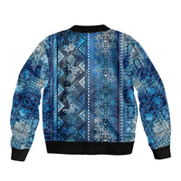 Hawaii Makahiki Turtle Sleeve Zip Bomber Jacket Galaxy Tapa Pattern - Polynesian Pride
