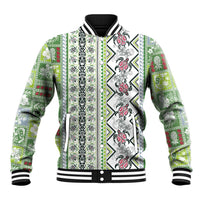 Hawaii Makahiki Turtle Baseball Jacket Green Tapa Pattern - Polynesian Pride