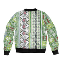 Hawaii Makahiki Turtle Bomber Jacket Green Tapa Pattern - Polynesian Pride