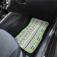 Hawaii Makahiki Turtle Car Mats Green Tapa Pattern - Polynesian Pride