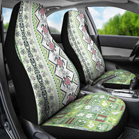 Hawaii Makahiki Turtle Car Seat Cover Green Tapa Pattern - Polynesian Pride