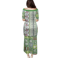 Hawaii Makahiki Turtle Family Matching Puletasi and Hawaiian Shirt Green Tapa Pattern LT05 - Polynesian Pride