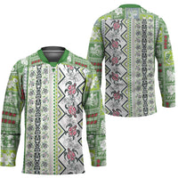 Hawaii Makahiki Turtle Hockey Jersey Green Tapa Pattern LT05 - Polynesian Pride
