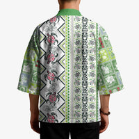 Hawaii Makahiki Turtle Kimono Green Tapa Pattern - Polynesian Pride