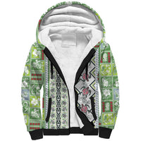 Hawaii Makahiki Turtle Sherpa Hoodie Green Tapa Pattern LT05 Unisex Green - Polynesian Pride