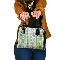 Hawaii Makahiki Turtle Shoulder Handbag Green Tapa Pattern LT05 One Size Green - Polynesian Pride