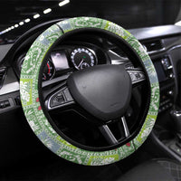 Hawaii Makahiki Turtle Steering Wheel Cover Green Tapa Pattern LT05 Universal Fit Green - Polynesian Pride