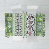Hawaii Makahiki Turtle Tablecloth Green Tapa Pattern - Polynesian Pride