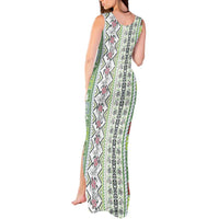 Hawaii Makahiki Turtle Tank Maxi Dress Green Tapa Pattern - Polynesian Pride