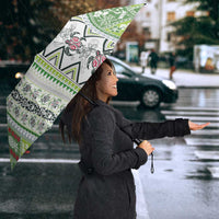 Hawaii Makahiki Turtle Umbrella Green Tapa Pattern - Polynesian Pride