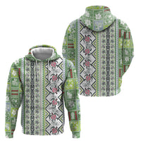 Hawaii Makahiki Turtle Zip Hoodie Green Tapa Pattern - Polynesian Pride