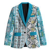 Hawaii Makahiki Turtle Blazer Blue Tapa Pattern - Polynesian Pride
