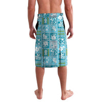 Hawaii Makahiki Turtle Lavalava Blue Tapa Pattern - Polynesian Pride