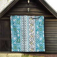 Hawaii Makahiki Turtle Quilt Blue Tapa Pattern - Polynesian Pride