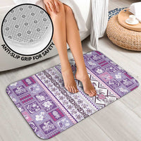 Hawaii Makahiki Turtle Bathroom Set Violet Tapa Pattern - Polynesian Pride