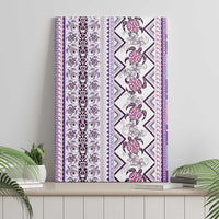 Hawaii Makahiki Turtle Canvas Wall Art Violet Tapa Pattern - Polynesian Pride
