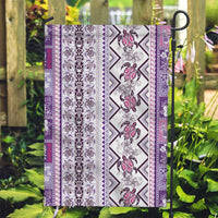 Hawaii Makahiki Turtle Garden Flag Violet Tapa Pattern - Polynesian Pride