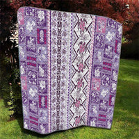 Hawaii Makahiki Turtle Quilt Violet Tapa Pattern - Polynesian Pride