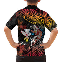Hawaii And Japan Family Matching Long Sleeve Bodycon Dress and Hawaiian Shirt Koi Fish With Kanaka Maoli LT05 - Polynesian Pride