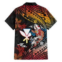 Hawaii And Japan Family Matching Long Sleeve Bodycon Dress and Hawaiian Shirt Koi Fish With Kanaka Maoli LT05 - Polynesian Pride